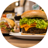 Stuffed burger in a bun